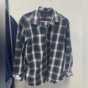 Robert Graham Multicolored Plaid Long Sleeve Button Up Shirt, size L